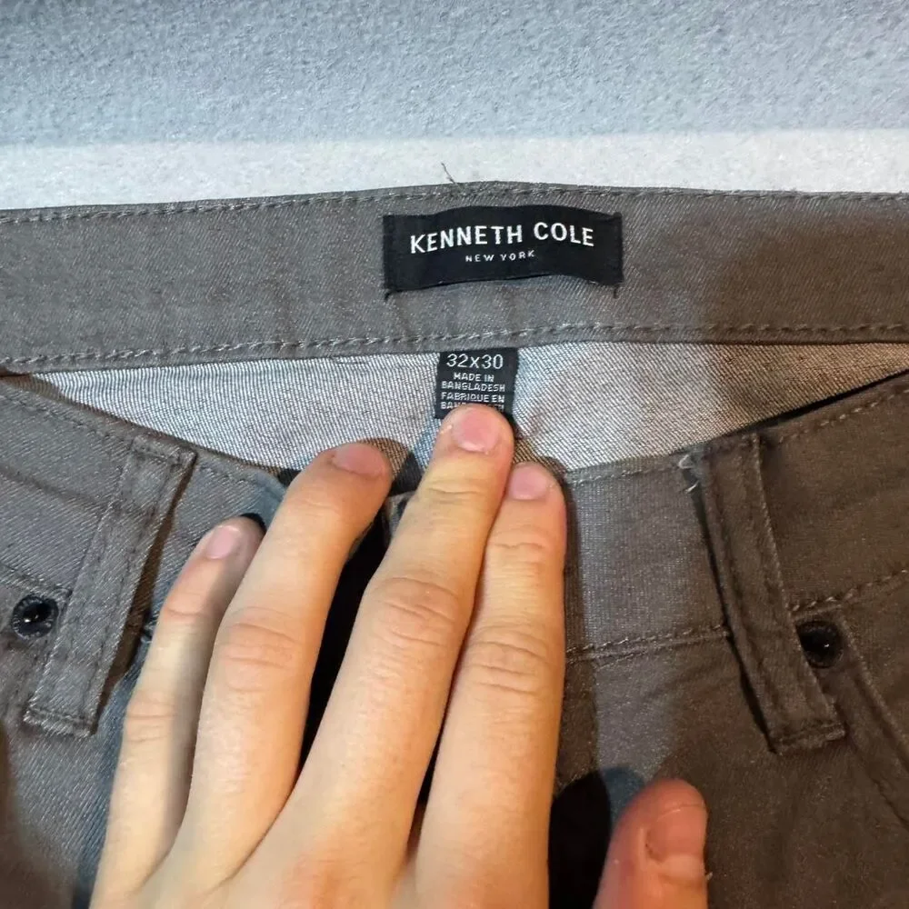 Kenneth-cole Men's Grey and Khaki Trousers